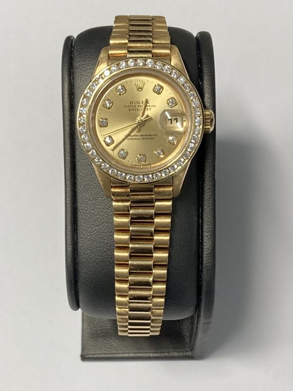 ROLEX 18K PRESIDENT W/ DIAMOND DIAL & BEZEL