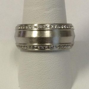 DAVID YURMAN PLAT BAND W/PAVE DIA 0.73TCW, 17.6DWT
