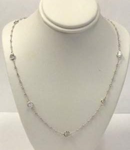 18KT W/G DIA BY THE YARD NECKLACE, APP. 2.5CTTW 3.3DWT 18"