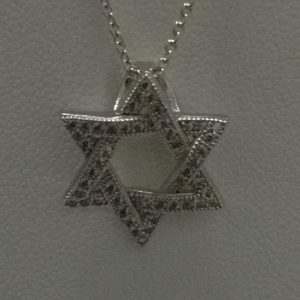 925/CZ STAR OF DAVID PEND/CHAIN DAZZLERS