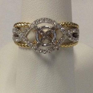 14KT W&Y G DIA SEMI-MOUNT DIA RING 0.30 CTTW