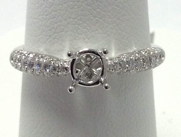 14KT W/G SEMI-MOUNT RING W/DIA .38CTTW