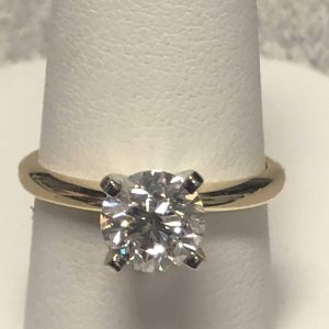 14KT W/G SQUARE DIA ENGAGE. RING, HALO STYLE SETTING 1.04CT, G COLOR, CLARITY VS2. EGL CERTIFIED #US25693504D
