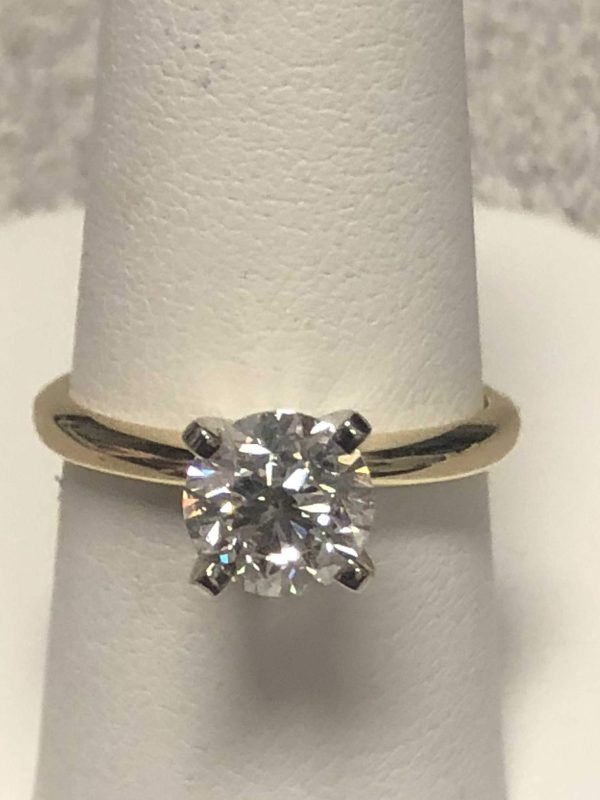14KT W/G SQUARE DIA ENGAGE. RING, HALO STYLE SETTING 1.04CT, G COLOR, CLARITY VS2. EGL CERTIFIED #US25693504D