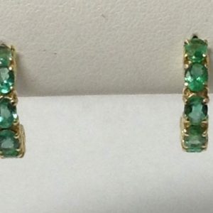 14K Y/G EMERALD EARRINGS 1.3DWT