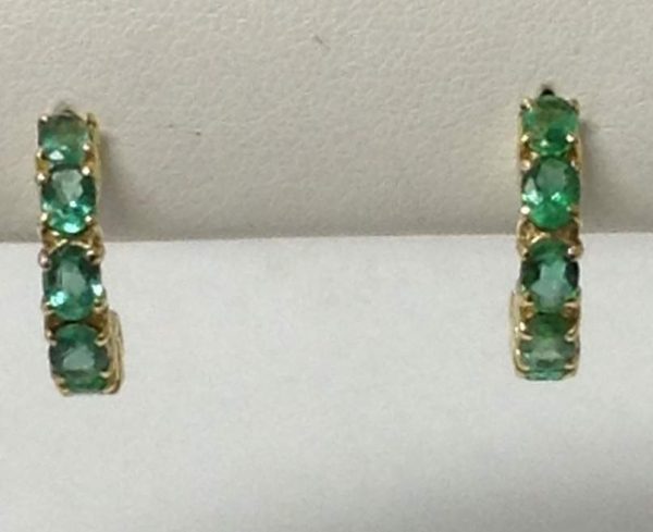 14K Y/G EMERALD EARRINGS 1.3DWT