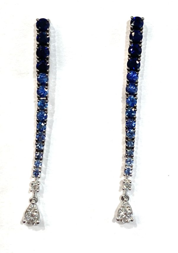 SAPPHIRES AND DIAMONDS DROP EARRINGS