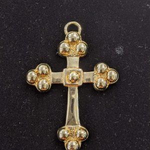 ITALIAN 18KT Y/G BYZANTINE-STYLE CROSS PENDANT (2.3 DWT)