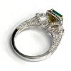 18K WHITE GOLD EMERALD AND DIAMOND RING - Image 2