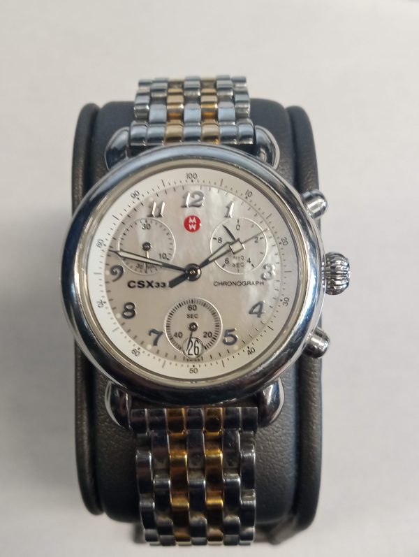 MICHELLE WATCH CSX33 CHRONOGRAPH TWO TONE STAINLESS STEEL CASE, SAPPHIRE CRYSTAL, 5 ATM WATER RESISTANT,    71-330 SWISS, CX01173