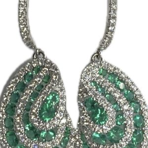 EMERALD & DIAMOND DANGLING EARRINGS