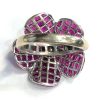 RUBY & DIA FLOWER RING - Image 2
