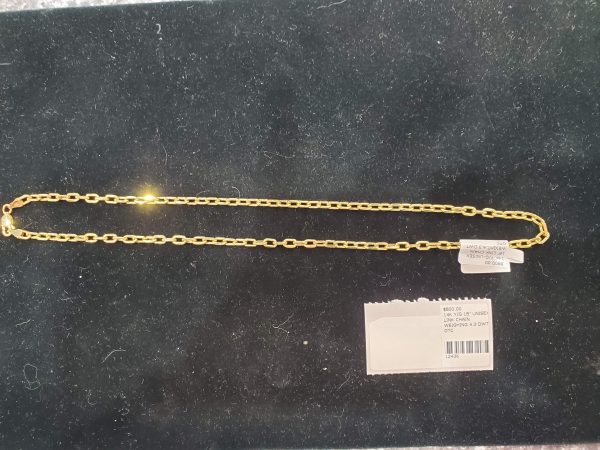 14K Y/G 18" UNISEX LINK CHAIN WEIGHING 4.3 DWT.