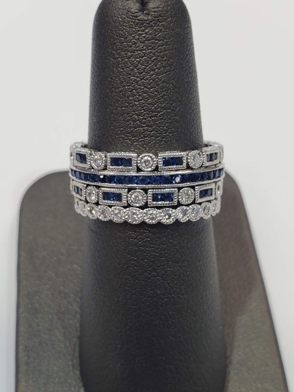 14K WG SAPPHIRE ETERNITY STACK RING