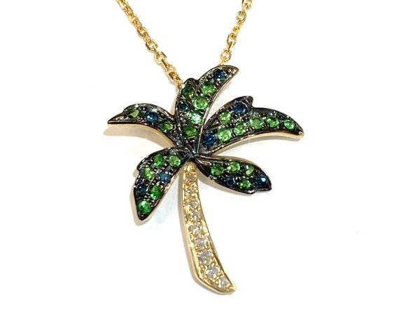 GOLD & DIAMOND PALM TREE PENDANT
