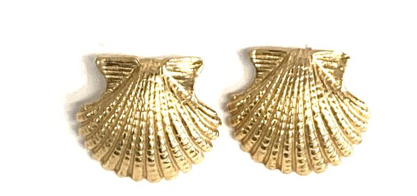 14K YELLOW GOLD SEASHELL EARRINGS