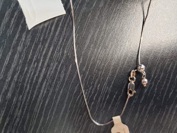 EIGHT SIDED 22" INCH ADJUSTABLE STERLING SILVER SNAKE CHAIN.