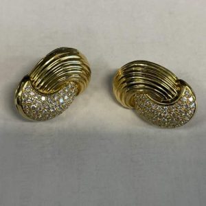 18K YG CLIP DIAMOND FASHION EARRINGS 2CT TCW