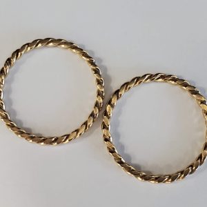 14K YELLOW GOLD ROPE TWIST STACK BANDS 1.0DWT TOGETHER