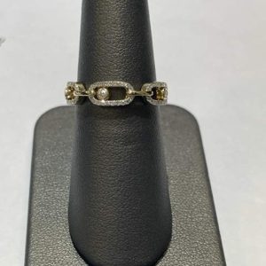 14K YELLOW GOLD MOVING DIAMONDS RING 64 DIAMONDS 0.27CT 1.6DWT