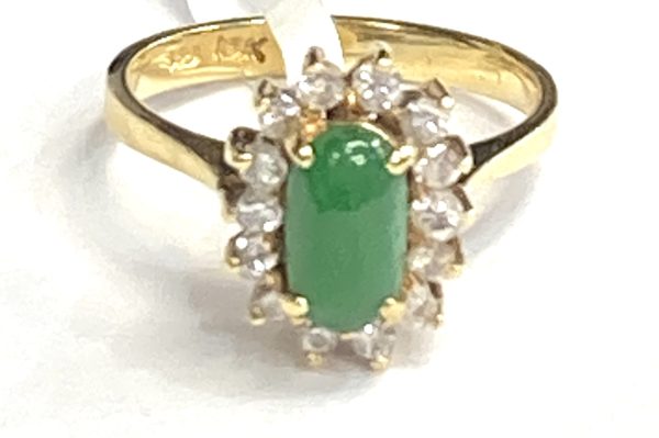 JADE WITHS DIAMONDS RING