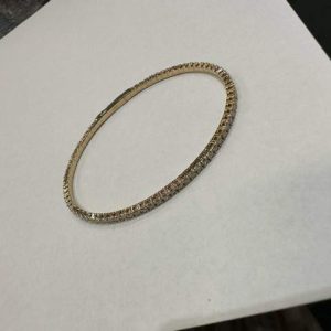 14K YELLOW GOLD LAB GROWN FLEXI BANGLE FULL 2.44CT