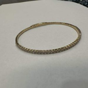 14K YELLOW GOLD LAB GROWN FLEXI BANGLE 1.20CT