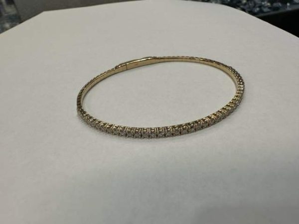 14K YELLOW GOLD LAB GROWN FLEXI BANGLE 1.20CT
