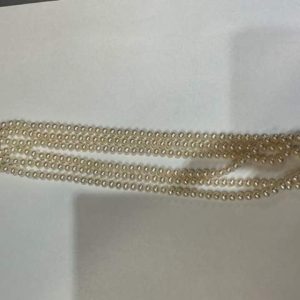 14K YELLOW GOLD PEARL NECKLACE 4MM