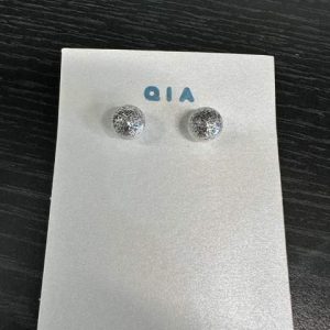 14K WHITE GOLD LARGE BALL STUDS 1.32GR