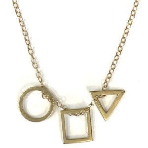 SMALL CIRCLE, TRIANGLE AND SQUARE PENDANT NECKLACE