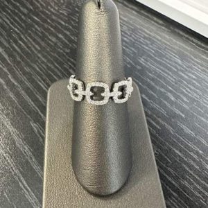 14K WHITE GOLD FASHION DIAMOND RING .47PTS RD DIAMONDS
