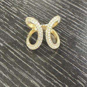 18K YELLOW GOLD FASHION RING 1.65CT 162 DIAMONDS SIZE 7