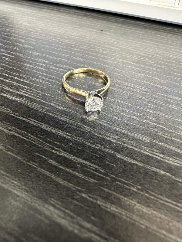 14K YELLOW GOLD LAB GROWN DIAMOND ENGAGEMENT RING 1CT