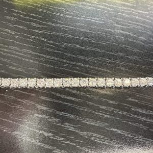 14K WHITE GOLD LAB GROWN DIAMOND TENNIS BRACELET 10CT