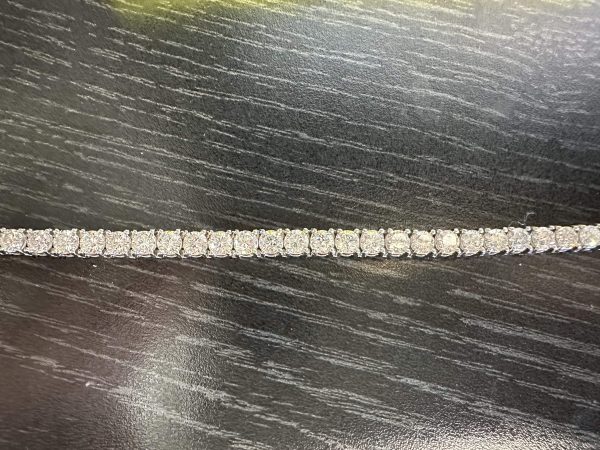 14K WHITE GOLD LAB GROWN DIAMOND TENNIS BRACELET 10CT