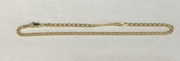 14K Y/G ANKLE BRACELET 10" 2.4DWT