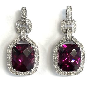 RUBELLITE & DIAMOND EARRINGS