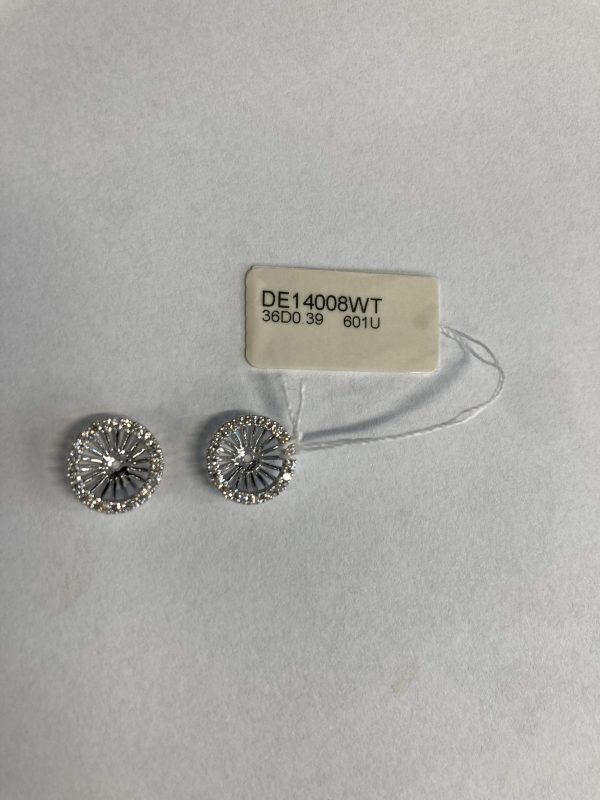 14K WHITE GOLD DIAMOND EARRING JACKETS FREATURING 36 DIAMONDS WEIGHING APPROX 0.39 PTS. 1.2 DWT