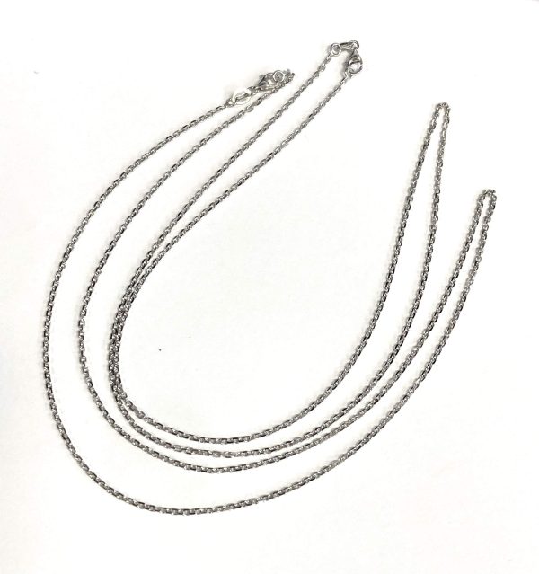 20" 14K WHITE GOLD CABLE CHAIN DIAMOND CUT. 3.3G