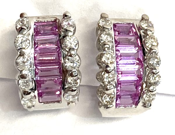 PINK SAPPHIRE & DIAMOND EARRINGS