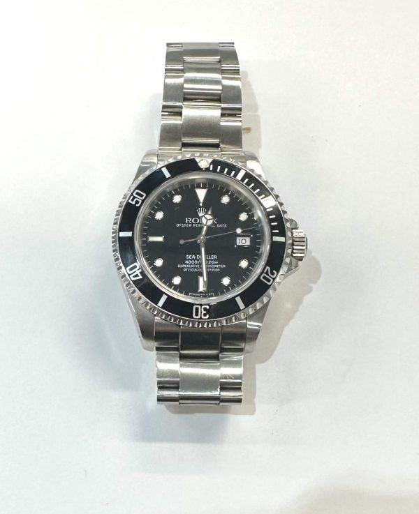 S/S 41MM ROLEX SEA DWELLER WITH BLACK DIAL & BEZEL INSERT. MODEL#16600, SERIAL#N421353 NO BOX & NO PAPERS.
