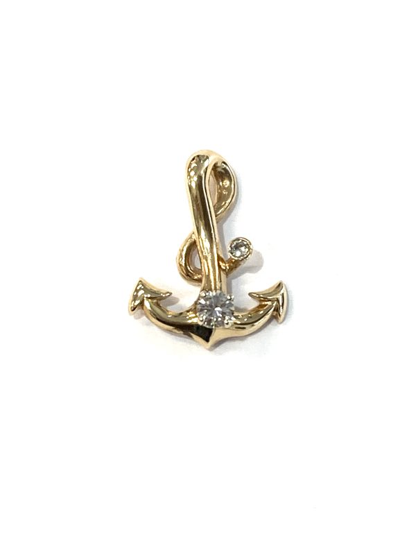 DIAMOND ACCENTED ANCHOR PENDANT