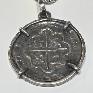 STERLING SILVER SHIPWRECK COIN AND CHAIN