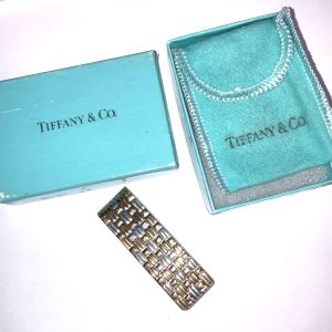 18K YELLOW GOLD & STERLING SILVER TIFFANY & CO. MONEY CLIP. COMES W/ POUCH
