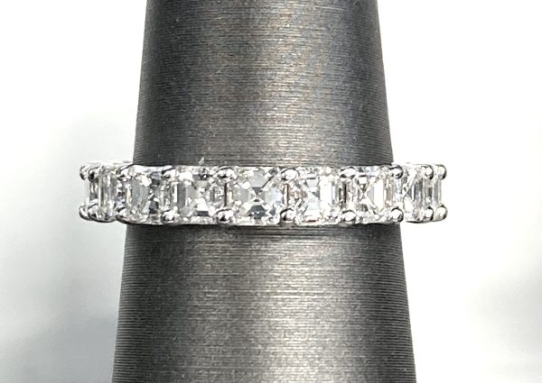 NATURAL ASHER CUT DIAMOND ETERNITY BAND